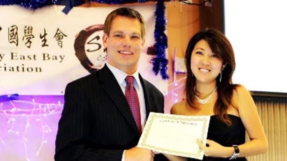 California congressman Eric Swalwell with alleged Chinese spy Christine Fang. Picture: Facebook