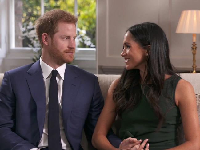 Prince Harry and Meghan Markle appeared on British TV to discuss their engagement. Picture: AP