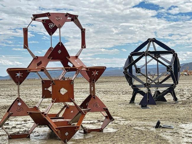 Revellers attending the 2023 Burning Man Festival in Nevada have been told to conserve food and water with heavy rain causing flooding to the remote site. Picture: Instagram