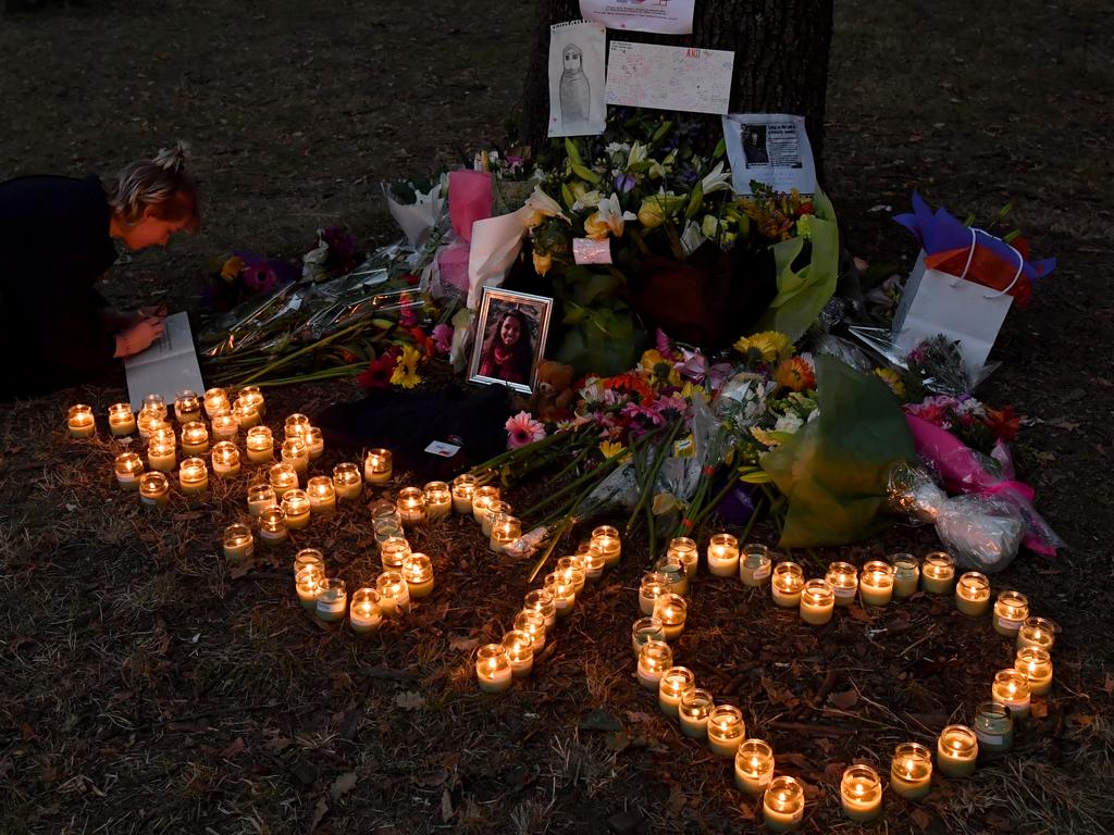 A makeshift memorial at the Al Noor Mosque on Deans Rd in Christchurch. Picture: Mick Tsikas/AAP