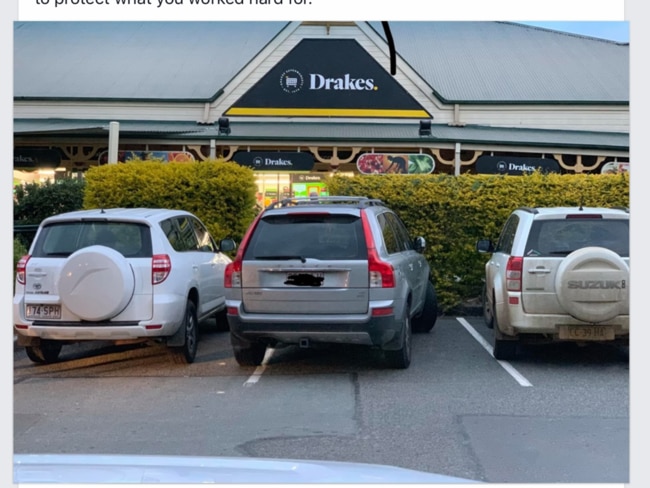 Bad parking at Drakes Samford. Picture: Facebook