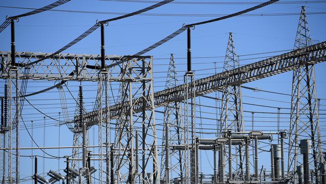 High-voltage electricity transmission lines at the Liddell power station in NSW in 2017.