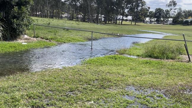 A river appears in an Ipswich neighbourhood on Wednesday, August 22, 2024. Picture: Paul Tully