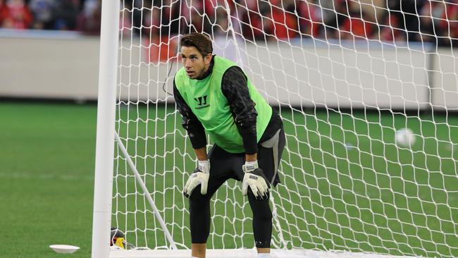 Goalkeeper Brad Jones at training during his time with Liverpool. Picture: AAP Image/David Crosling