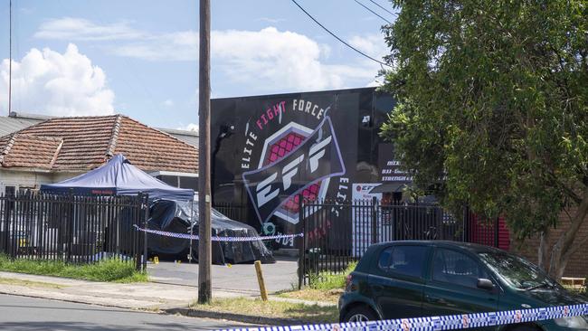 The victim’s car under plastic for forensic investigation. Picture: NCA NewsWire