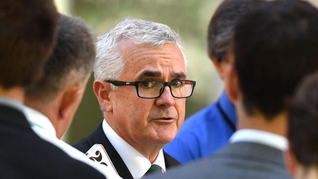 Independent Member for Denison Andrew Wilkie at a press conference at Parliament House in Canberra yesterday.