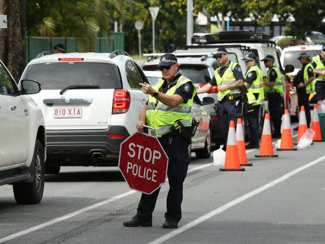 Gold Coast police  undertaking operation Quebec Blue Strike to crack down on drink and drug-affected driving on the Coast today at Currumbin. Picture Glenn Hampson