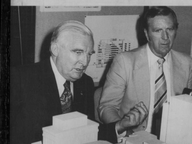 Former WA premier Charles Court, left.