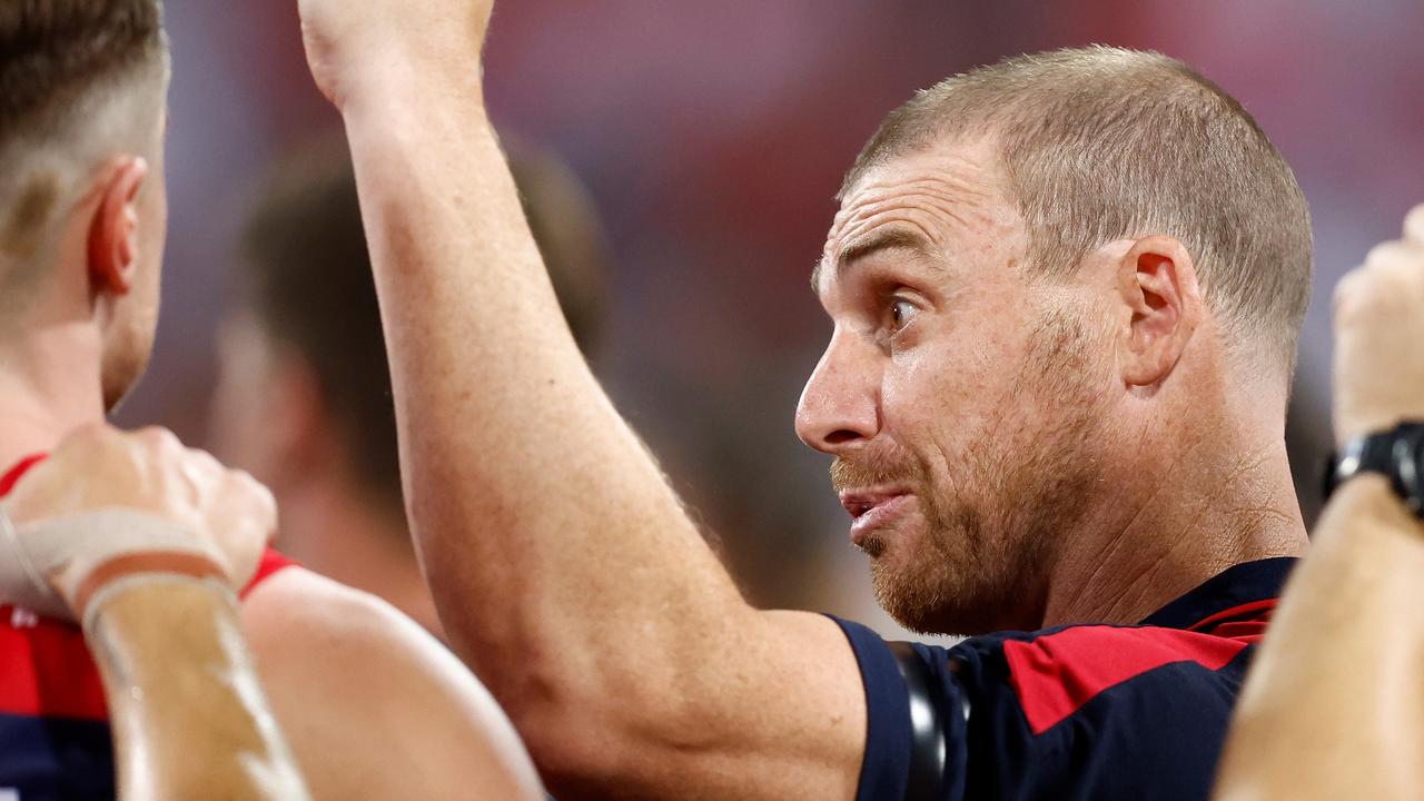 Melbourne coach Simon Goodwin says reinforcements are on the way, Picture: Michael Willson/AFL Photos via Getty Images