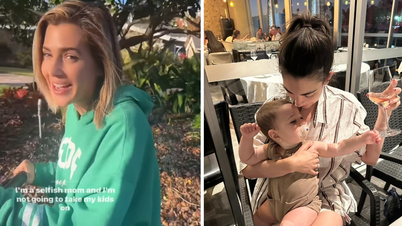 Why is this trend called 'selfish mum' instead of self-care mum? Source: influencer Alexandra Kay and writer Jordana/Instagram