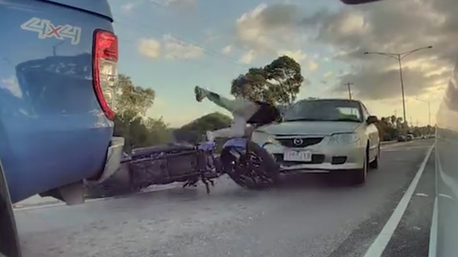 Motorcycle rider cheats death