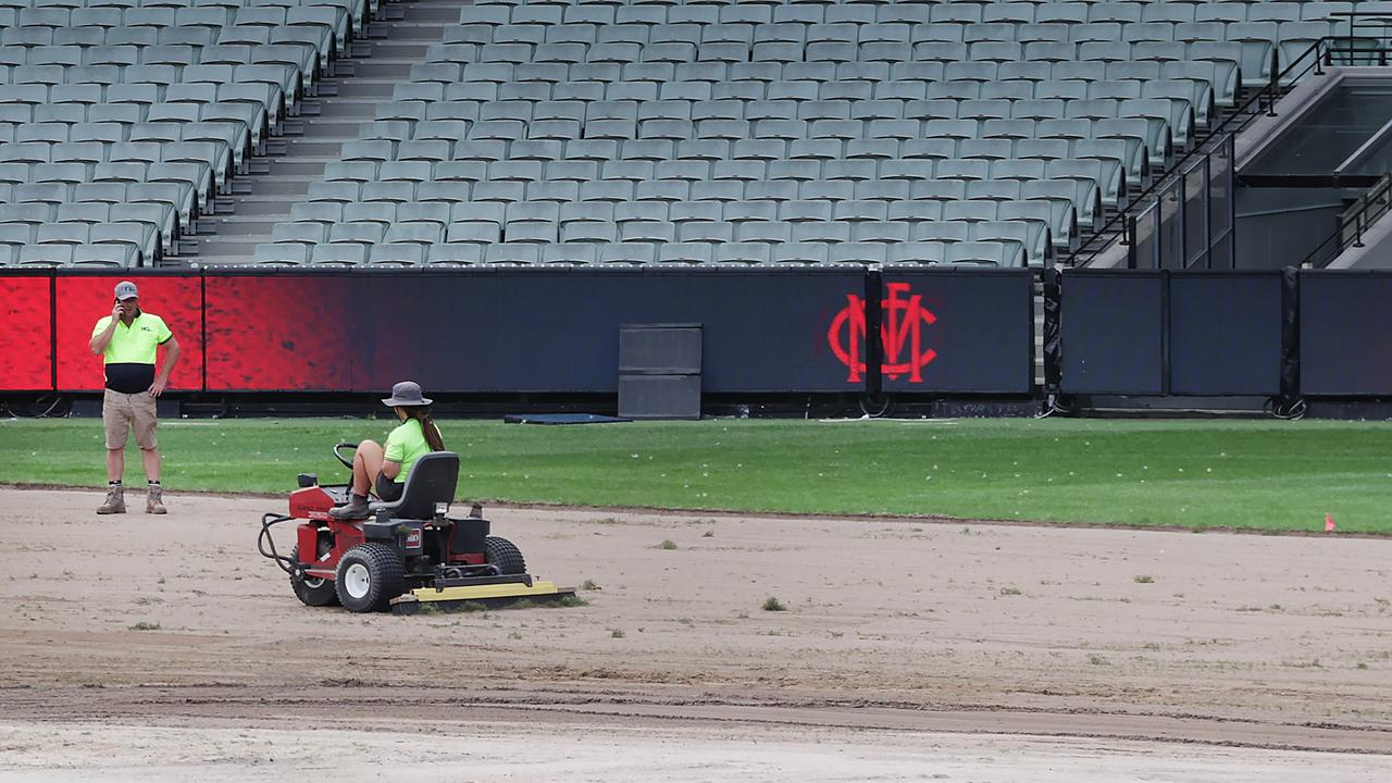 Parts of the MCG turf were replaced ahead of the AFL round 1. Picture: David Caird