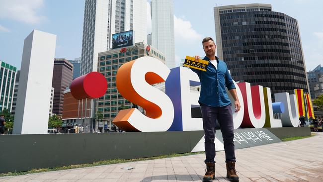 Host Beau Ryan in Seoul, South Korea during filming from Ten's reboot of The Amazing Race.