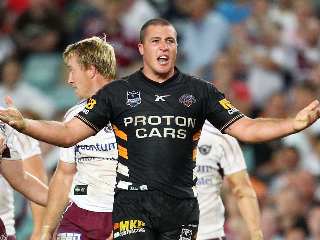 Former Tigers prop Bryce Gibbs called out Melbourne’s Storm for scoring too many tries and letting the Front Rowers Union down. (Photo by Mark Nolan/Getty Images)