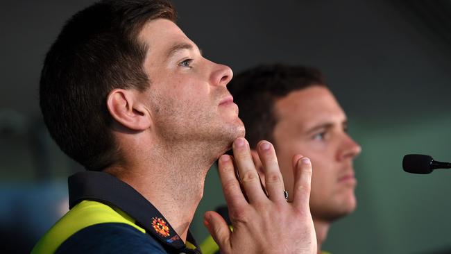 Australia Test captain Tim Paine and vice-captain Josh Hazlewood speak after the Longstaff review was released.