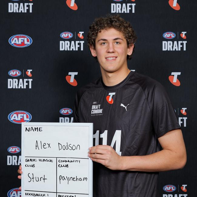 Alex Dodson at the national draft combine. Picture: Dylan Burns/AFL Photos via Getty Images