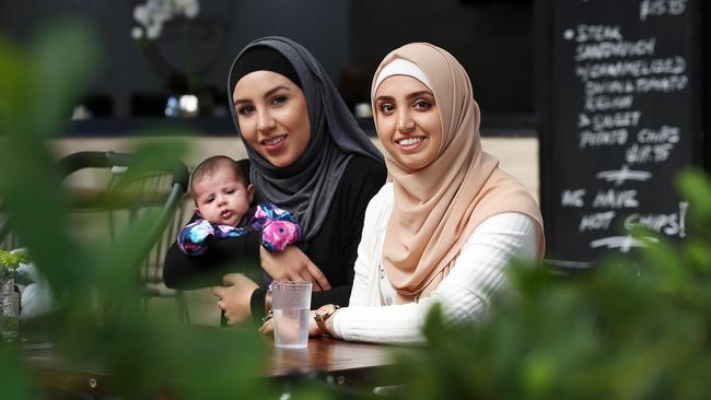 Childhood friends Zainab Ali and Asra Saffar live in the Blaxland electorate and both voted No, but say they believe in tolerance. Picture: Jane Dempster/The Australian