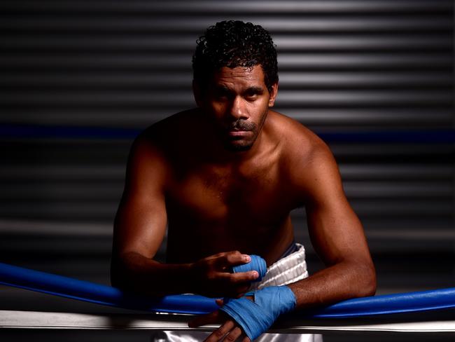 Palm Island boxer Patrick Clarke will be fighting on as an undercard for the Horn-Tszyu bout at the Queensland county Bank stadium. Picture: Evan Morgan