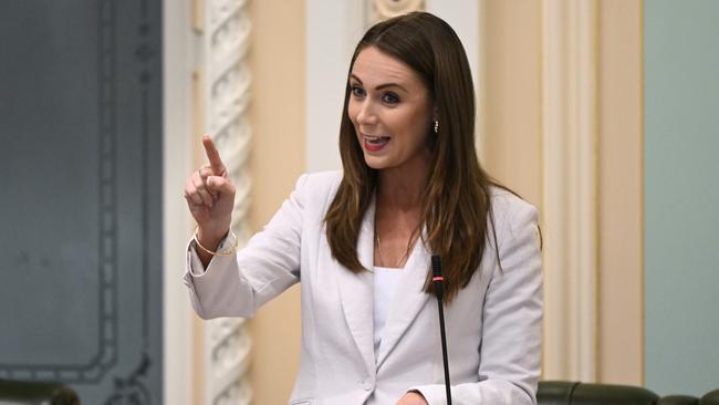 Queensland Housing Minister Meaghan Scanlon speaks during Question Time at Parliament House in Brisbane. Picture: Dan Peled / NCA NewsWire