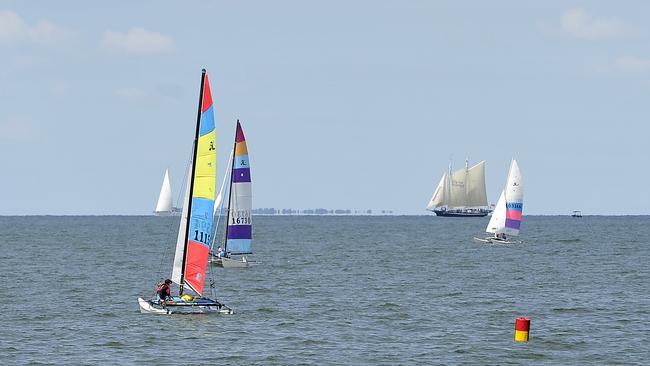 The view from the 2017 Redcliffe Sails Festival at Suttons Beach. Picture: Bradley Cooper