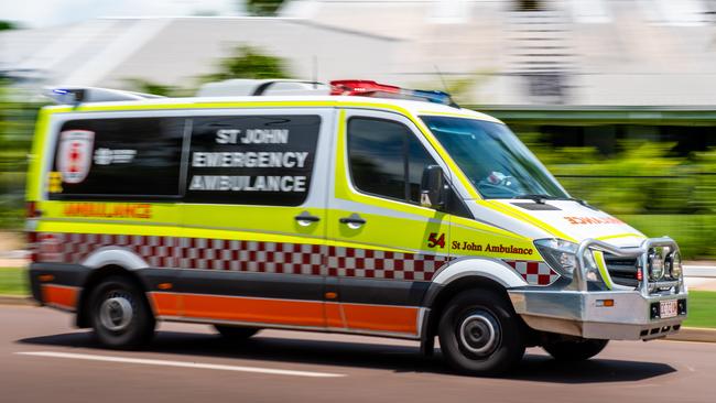 Paramedics were required to extract a woman who had fallen 4 metres from a balcony in Woodroffe. Picture: Che Chorley