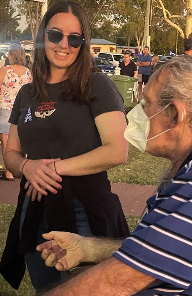 Constable Keely Brough attends the vigil/Christmas party in Chinchilla. Picture: BACKGRID Australia