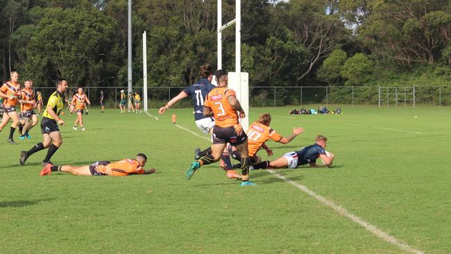 Erina Eagles five-eighth Nick Newman crossed for the opening try in his side's 28-16 win over The Entrance Tigers. Photo: Alex Pichaloff.