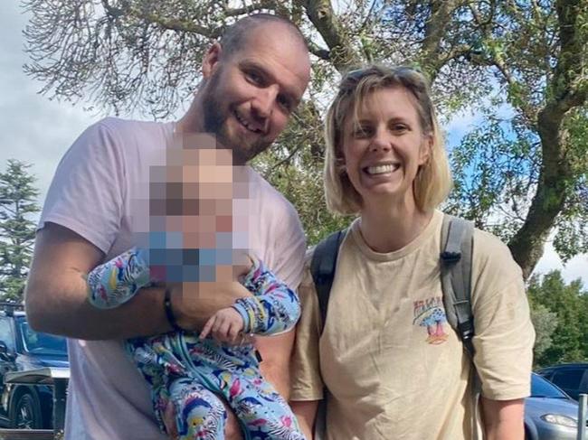 Jacob Vennix with his wife Kimberley Fuller and child. Picture: Instagram