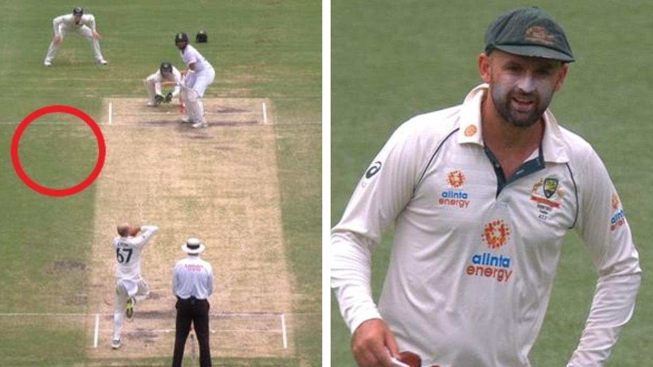 Nathan Lyon bowling without bat pad