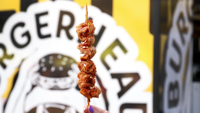 Burger Head brings Bacon on a Stick to the Easter Show. Picture: Jenifer Jagielski