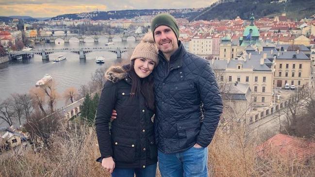 Jennifer Jones, who has cervical cancer, and her partner Sean Huggins are stranded in the UK. Picture: Supplied