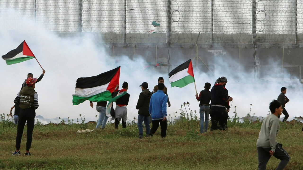 Tens Of Thousands Of Palestinians Protest Along Gaza Border | Sky News ...