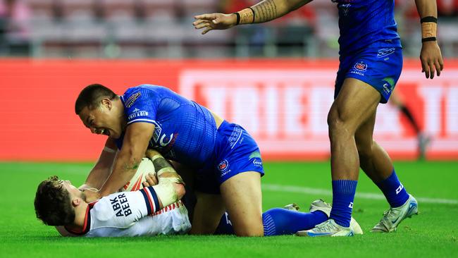 It was a feisty affair before and during for Gordon Chan Kum Tong. (Photo by Jess Hornby/Getty Images)