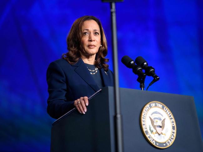 Kamala Harris speaks at Sigma Gamma Rho Sorority Inc’s 60th International Biennial Boule in Houston, Texas. Picture: AFP