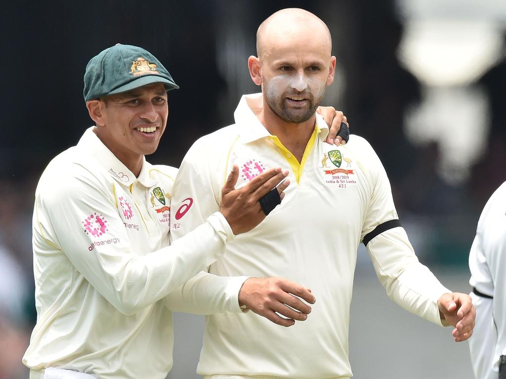 Usman Khawaja is not thinking about retirement and just wants people to stop asking him. and ask Nathan Lyon instead. Picture: PETER PARKS / AFP