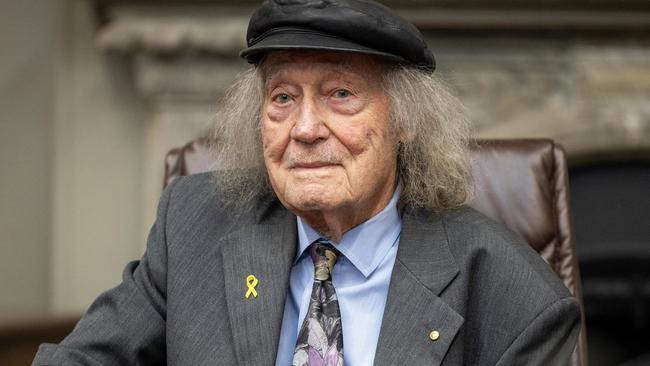 ADELAIDE, SOUTH AUSTRALIA - Advertiser Photos NOVEMBER 14, 2024: Holocaust survivor Andrew Steiner OAM address during a Friends of Israel event at Government House, SA. Picture Emma Brasier