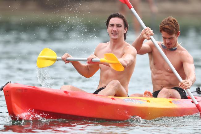 GOLD COAST, AUSTRALIA - JANUARY 23: Sam Fletcher during a Gold Coast Suns AFL training session at Palm Beach Parklands on January 23, 2020 in Gold Coast, Australia. (Photo by Chris Hyde/Getty Images)