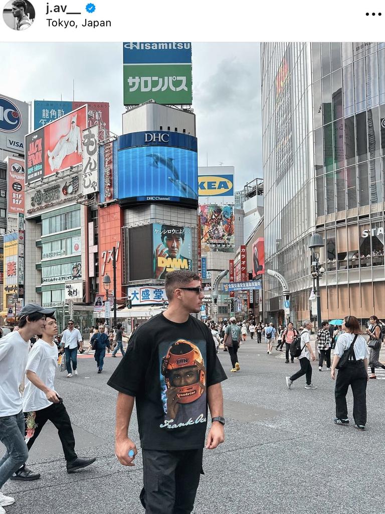 Dolphins-bound Jake Averillo in Tokyo, Japan. Credit: Instagram