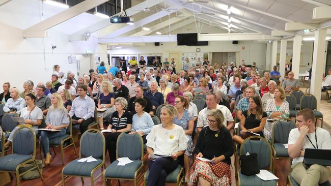 More than 200 members of Palm Beach community packed the meeting. Picture Glenn Hampson