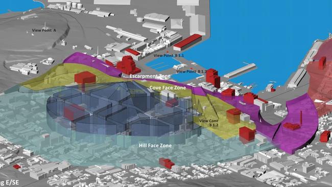 Height limit zones across Hobart identified as part of the Central Hobart Building Height Standards Review Project. Image: SUPPLIED