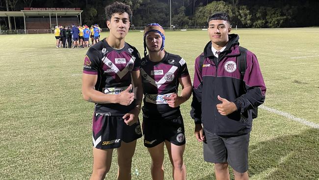 Tea-Rani Woodman-Tuhoro, left, with a couple of Marsden SHS team mates in 2021.