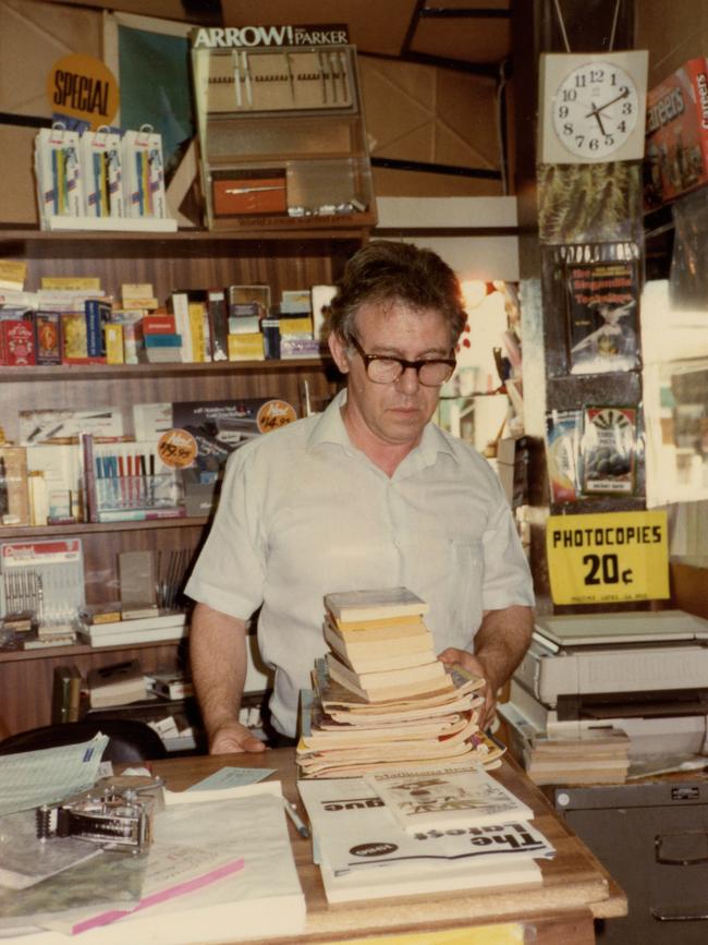 John Butler in the King St bookstore in 1980.