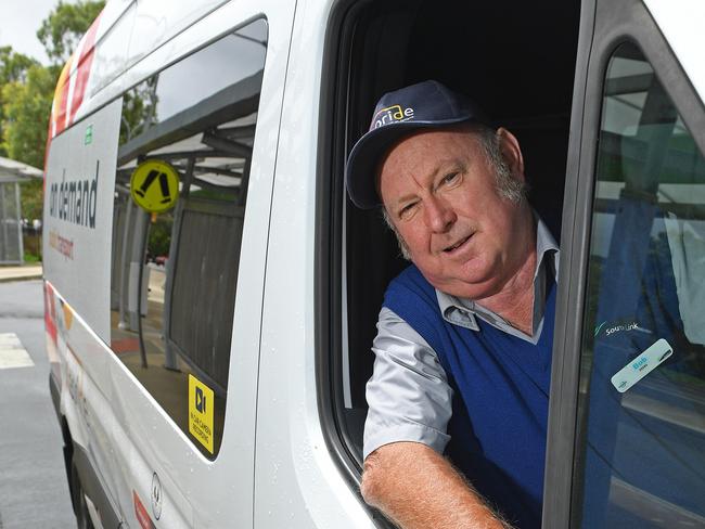 15/02/20 - Bus driver Bob Evans behind the wheel of an On-Demand Bus Services at Mount Baker Park & Ride.Picture: