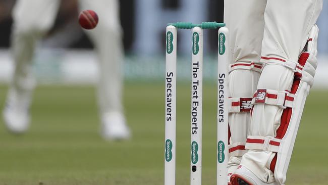 The ball sneaks through Joe Root’s defences but the bails somehow stayed on.