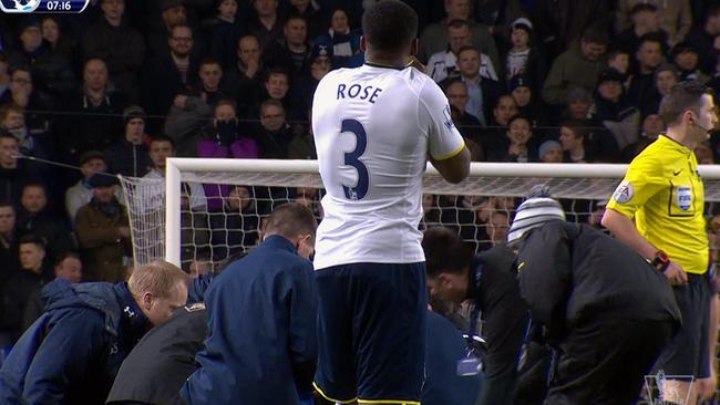 Danny Rose watches on anxiously.