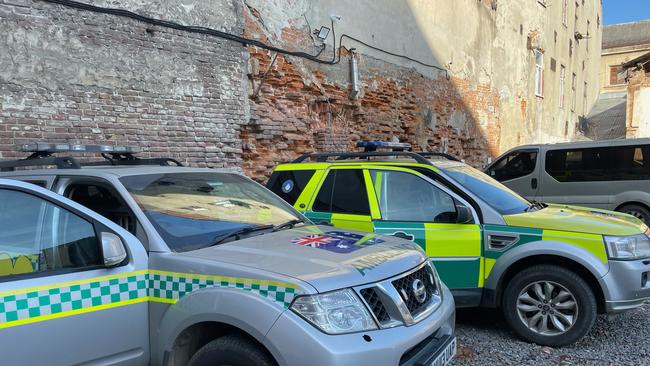 The ambulances are adorned with Australian flags. Picture: Supplied