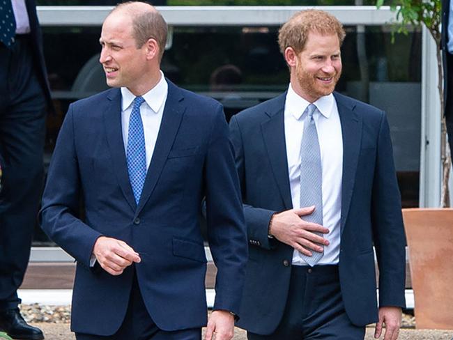 Prince William and Prince Harry arrived for the unveiling of the Diana statue together. Picture: Dominic Lipinski