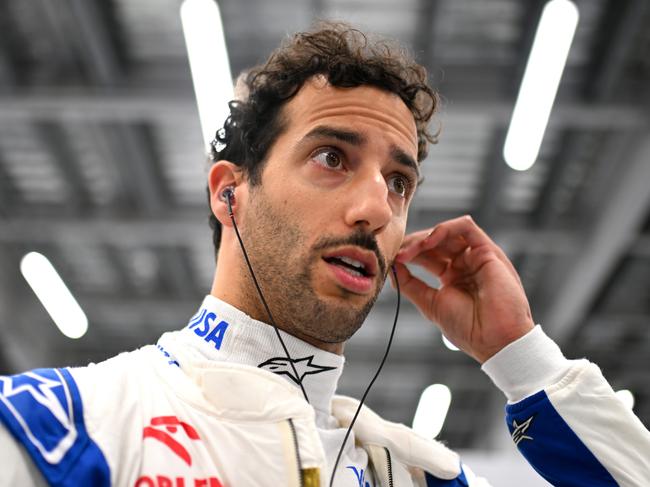 JEDDAH, SAUDI ARABIA - MARCH 08: Daniel Ricciardo of Australia and Visa Cash App RB prepares to drive in the garage during qualifying ahead of the F1 Grand Prix of Saudi Arabia at Jeddah Corniche Circuit on March 08, 2024 in Jeddah, Saudi Arabia. (Photo by Rudy Carezzevoli/Getty Images)