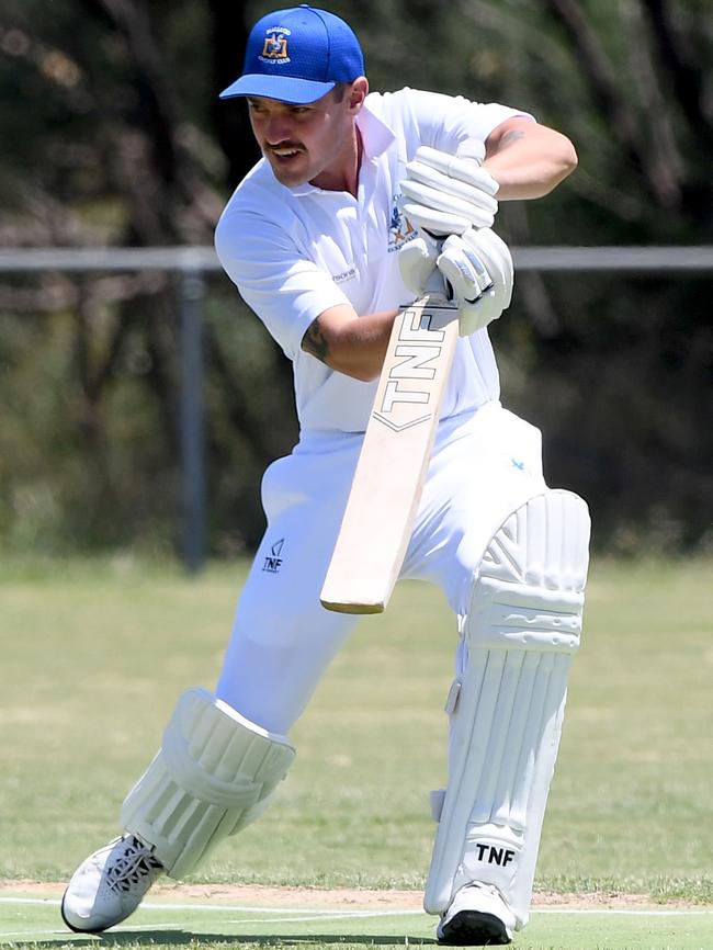 Nick Lynch playing cricket for Macleod. Picture: Andy Brownbill