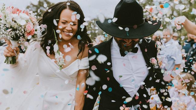 80 guests were camping on their farm for their week-long occasion. Picture: Bec Smart Photography